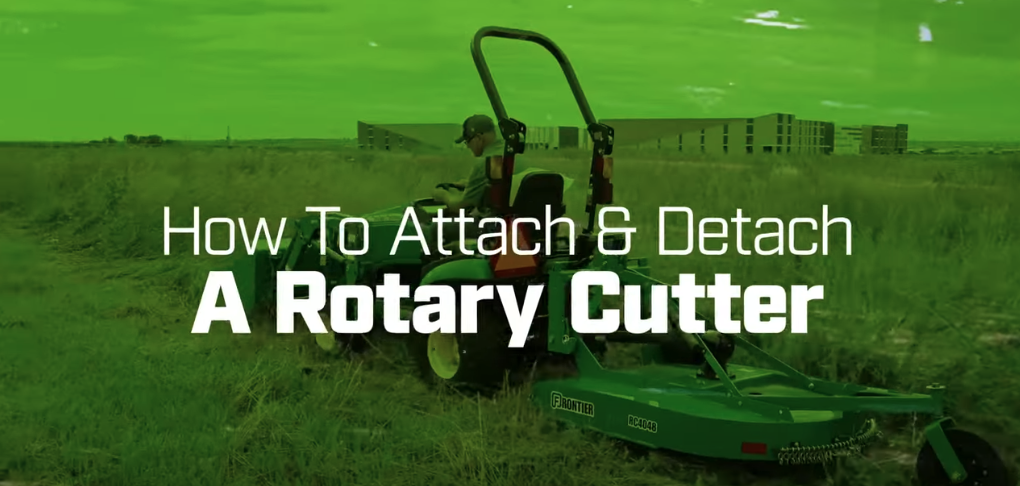 How To Attach and Detach a Rotary Cutter on a John Deere 1025R Tractor